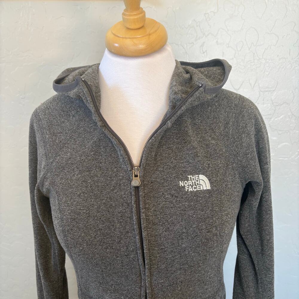 The North Face Women’s Polartec Classic Hooded Full Zip Jacket Gray Heather Sm - Picture 5 of 15